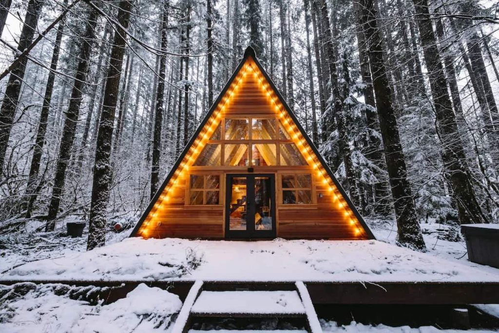 Best Romantic Airbnb Getaway US Tye Haus- A-Frame Cabin